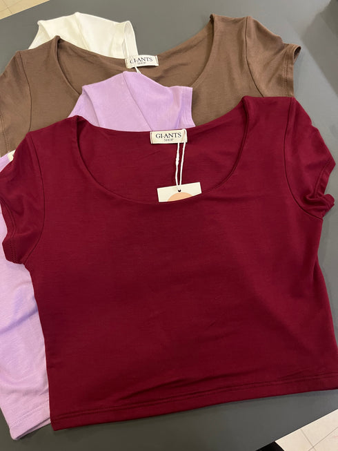 Round Neck Crop Tops